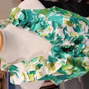 Coldwater Creek green and white dress